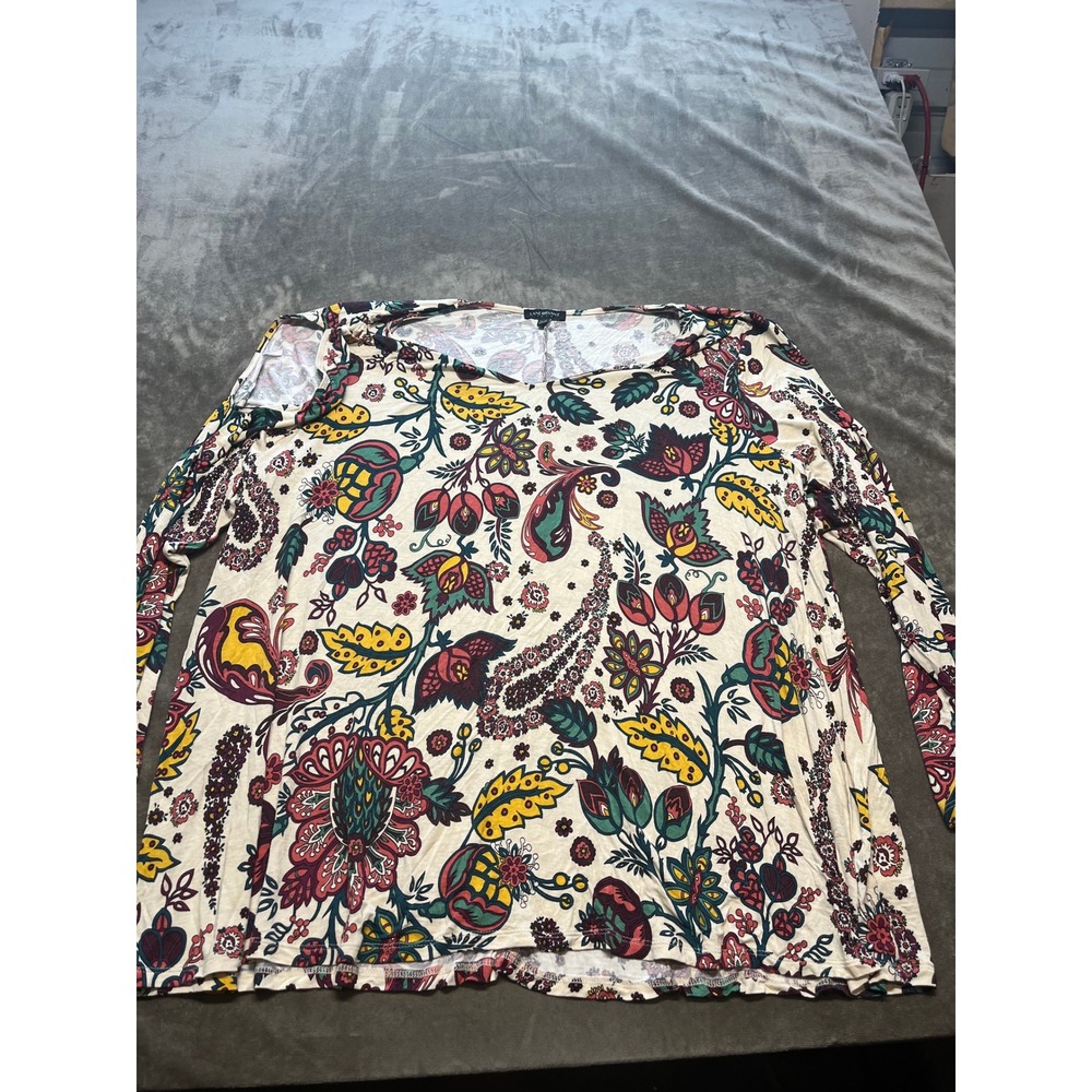 Lane Bryant Floral Print Long Sleeve Top Plus Size Boho Colorful